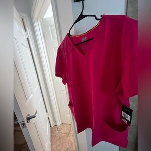 Dickies Women's Bright Pink Scrub Top